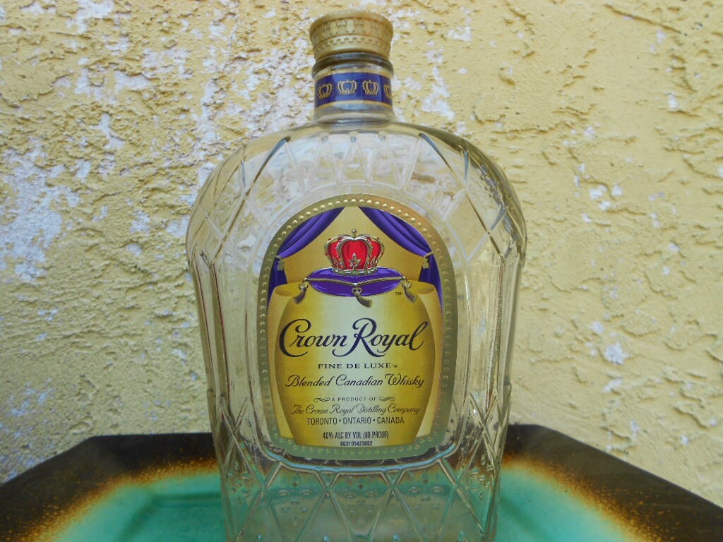 Empty Crown Royal Bottle No Cap Glass Supplies Upcycle Raw Etsy