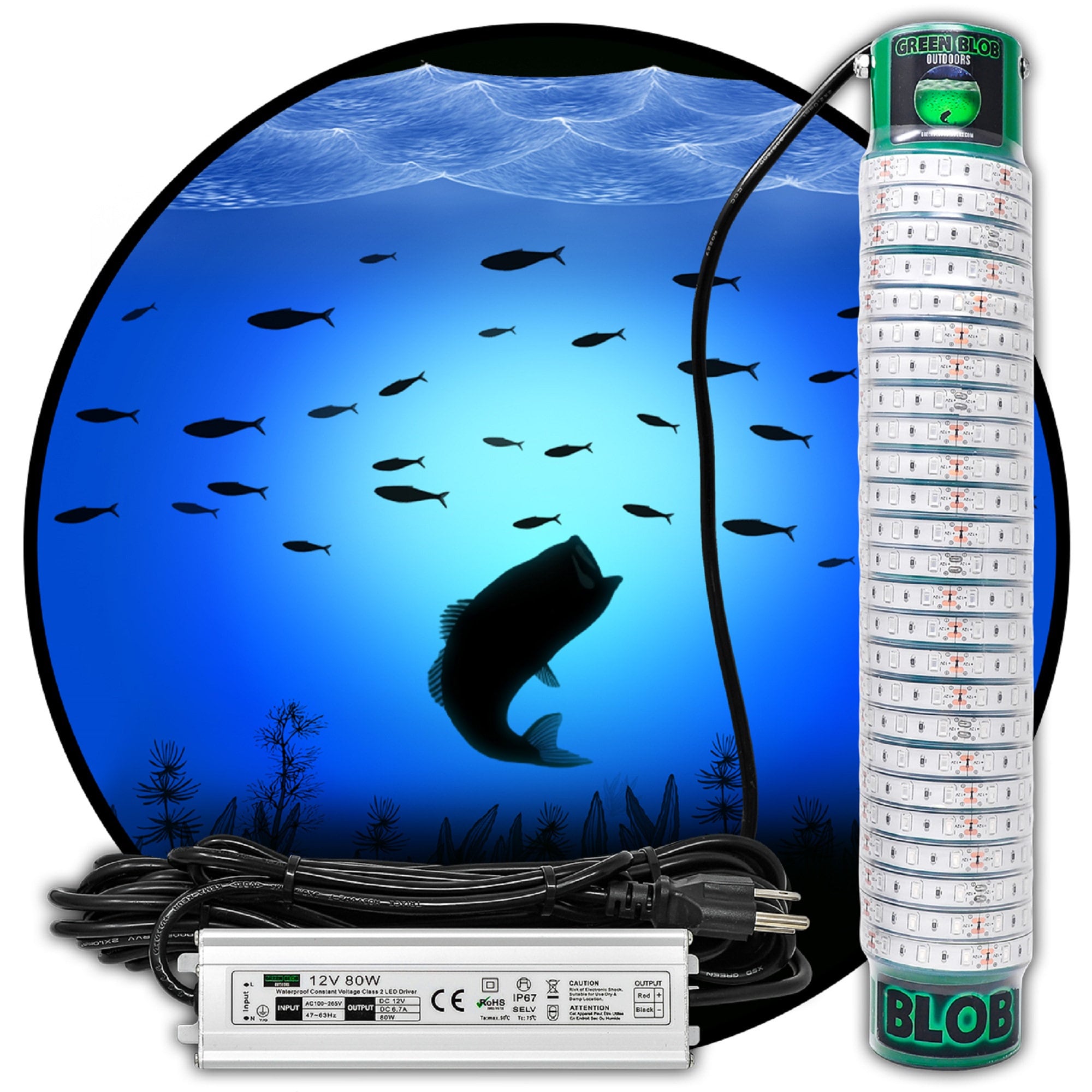 Blue Blob Fishing Light Attractor, Underwater LED, Boats/docks, 7500-30000  Lumens, Waterproof, Ideal Angler Gift 