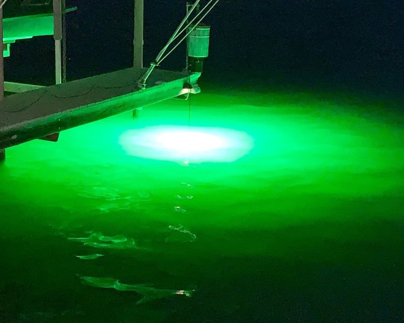 Green Blob 7500 Lumen Night Fishing Light, LED Underwater Attractor ...