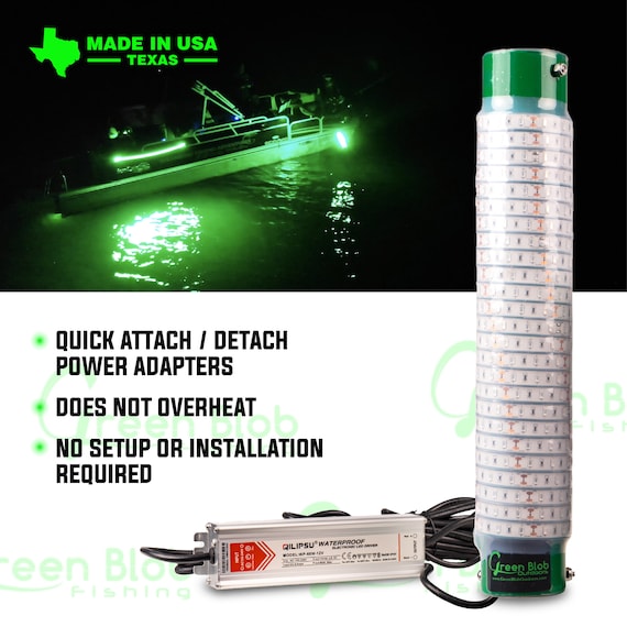 White Night Fishing Light, Underwater LED, Snook Bass Crappie Attractor,  Green Blob Outdoors, Boat/dock, Angler Gift 