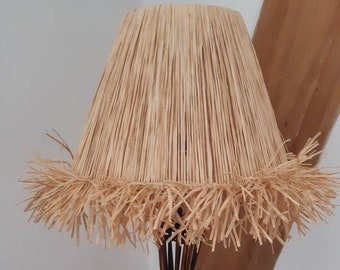 Abat-jour en raphia, raffia lampshade