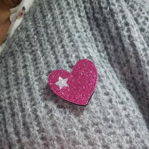 Broche coeur, brooch pin, glitter image 5