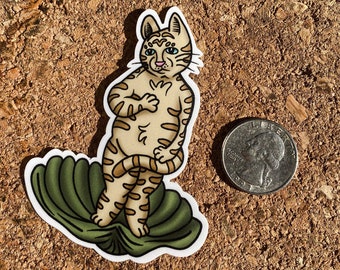 Cat-phrodite Sticker, Cat Art Sticker, Cat Venus Sticker, Birth Of Venus Sticker, Funny Cat Sticker, Art History, Cat Decal, Laptop Decal