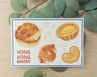 Feuille d'autocollants pour boulangerie de Hong Kong