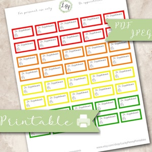 Rainbow Appointment Boxes, doctor appointment, erin condren, life planner, instant download, jpeg, pdf, rainbow, happy planner