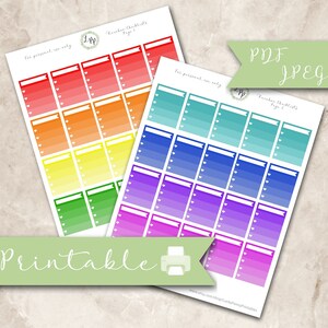 Rainbow Checklist Collection, erin condren, life planner, instant download, to do, goals, jpeg, pdf, colorful, printable planner stickers