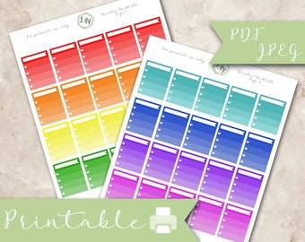 Rainbow Checklist Collection, erin condren, life planner, instant download, to do, goals, jpeg, pdf, colorful, printable planner stickers