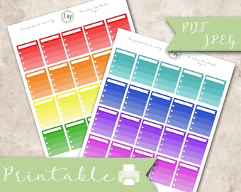 Rainbow Checklist Collection, erin condren, life planner, instant download, to do, goals, jpeg, pdf, colorful, printable planner stickers