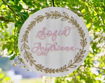 Aangepaste houten naambordje, lasergesneden kinderkamerdecoratie, fotorekwisieten