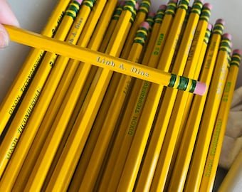 Op maat gegraveerd Ticonderoga-potlood, gepersonaliseerd Terug naar school