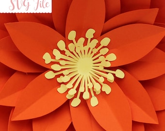Paper Flower Center Template, DIY Decor (SVG, Cricut, Silhouette)