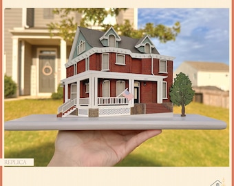 Op maat gemaakte handgemaakte houten huisminiatuur, thuisportretcadeau