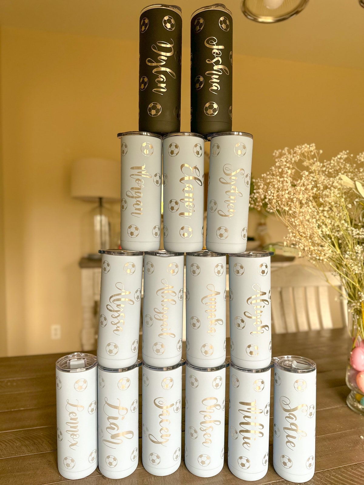 Laser Engraved Custom Stainless Steel Tumbler, 20oz, Personalized Gift