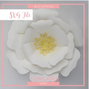 SVG Paper Flower, Paper Flower Template, Giant Paper Flower Template, Flower Template, DIY, Base and Instruction Including