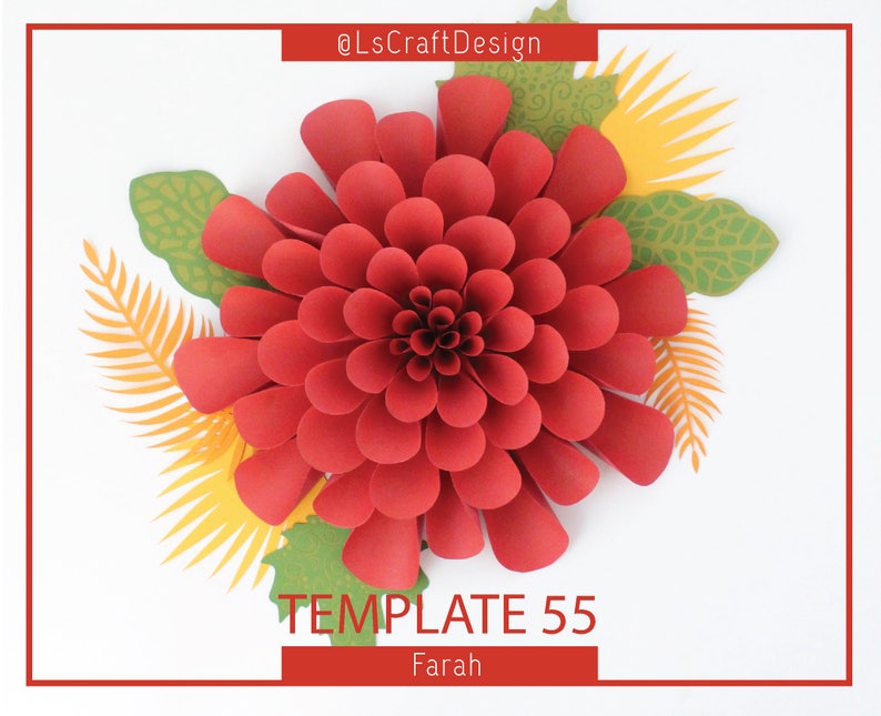 PDF Giant Paper Flower Template Paper Flowers Baby Shower Etsy