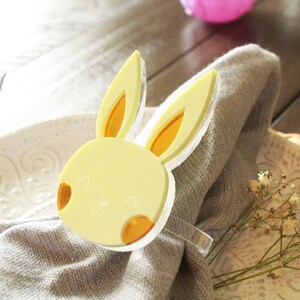 Portatovaglioli A Forma Di Coniglietto Pasquale - Set Di 6 - Per Decorazione Tavola - Foto 12