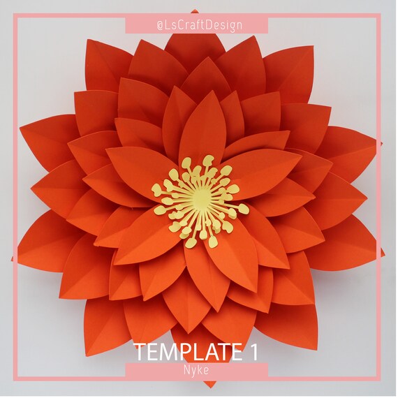 Paper Flower Template Diy Paper Flower Giant Paper Flower Templates Pdf Paper Flower Base And Instruction Including