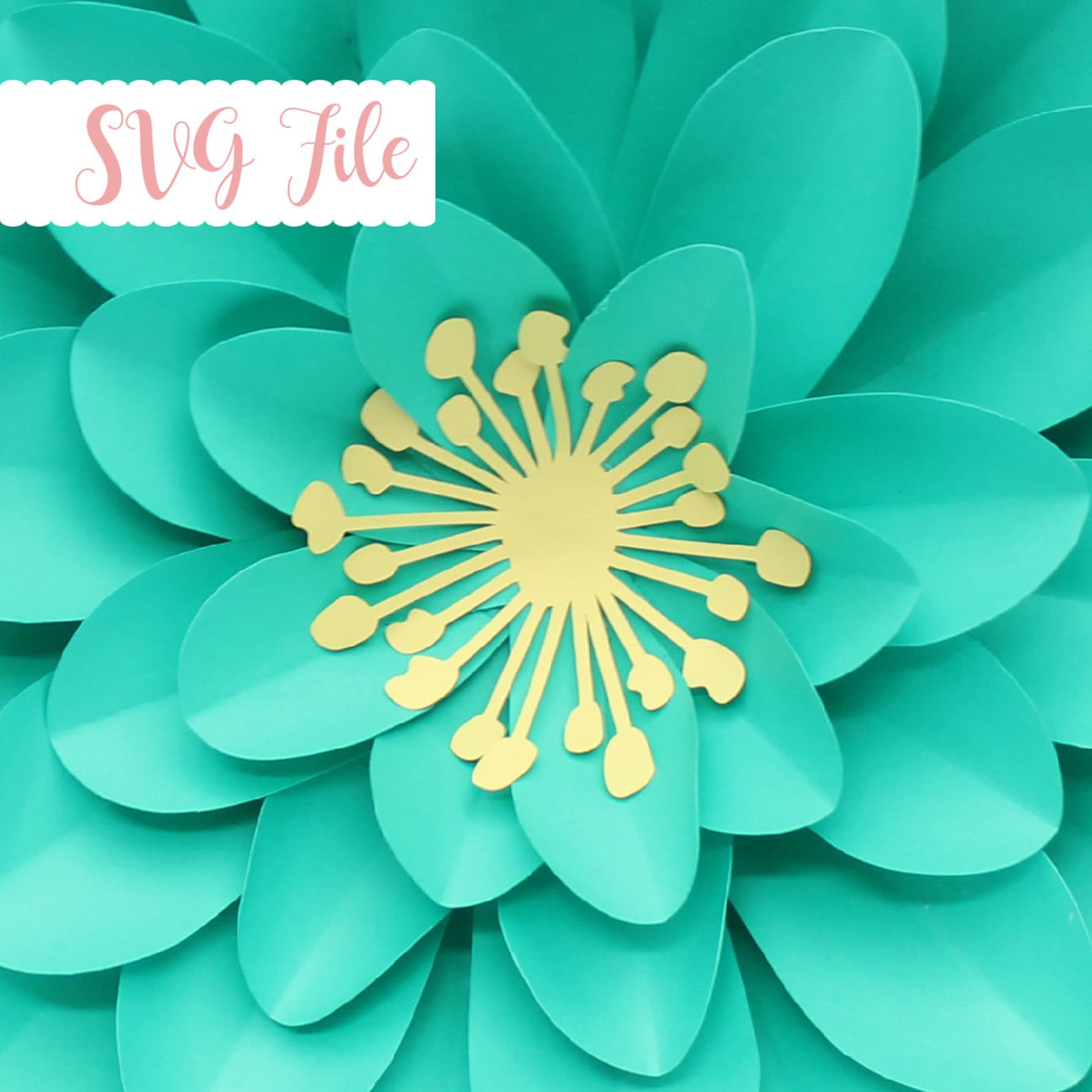 SVG Flower Center Template Paper Flower Template DIY Center Etsy