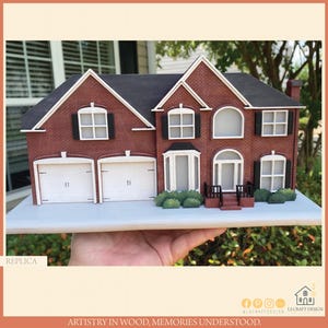 Custom Made House On Wooden Stand, Portrait House, Wooden House,  House Miniature, House Replica,  Wooden Details,  Christmas gifts