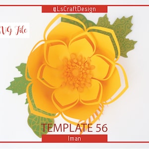 SVG Paper flower, Paper Flower Template, Giant Paper Flower Templates, Cricut and Silhouette Ready, Base Including