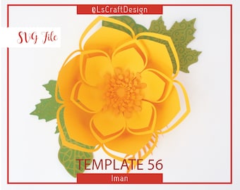 Giant Paper Flower SVG Template, Iman #56 (Digital Download)
