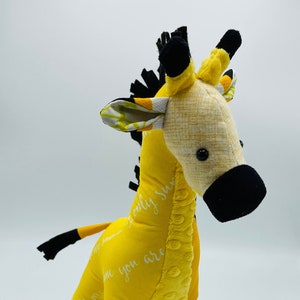 Memory Bear Keepsake Animal Giraffe--- custom and handmade from baby onesies, pajamas, loved one's clothing