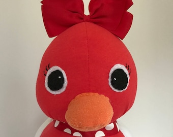 Memory Bear Keepsake Animal Duck--- custom and handmade from baby onesies, pajamas, loved one's clothing