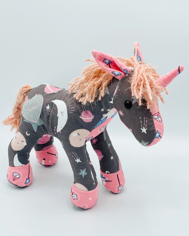 Memory Bear Keepsake Animal Unicorn custom and handmade from baby onesies, pajamas, loved one's clothing image 10