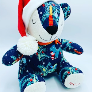 Weighted Memory Bear Keepsake Animal  Teddy Bear -- custom and handmade from baby onesies, pajamas, loved one&#39;s clothing