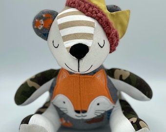 Memory Bear Keepsake Animal  Teddy Bear -- custom and handmade from baby onesies, pajamas, loved one's clothing
