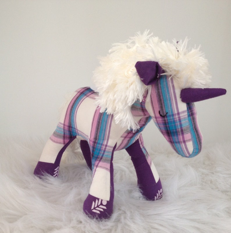 Memory Bear Keepsake Animal Unicorn custom and handmade from baby onesies, pajamas, loved one's clothing image 4
