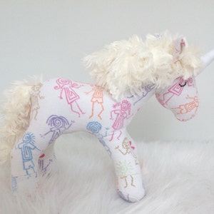 Memory Bear Keepsake Animal Unicorn custom and handmade from baby onesies, pajamas, loved one's clothing image 3