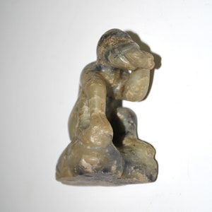 19th Century Speckled Jade Carving of A Monkey Eating Fruit