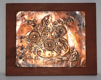 Kupfer Repousse' Plakette