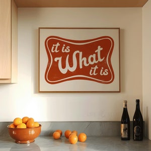 It Is What It Is Print: Funny Retro Sarcastic Quote Art for Home Office Desk
