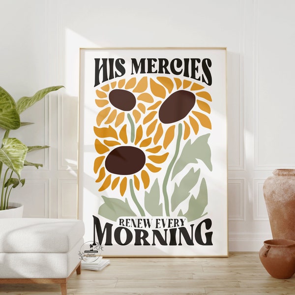 Trendy Modern Christian Wall Art Flower Market Poster Retro Scripture Artwork Print Aesthetic Bible Verse Home Decor Christian Gifts For Her