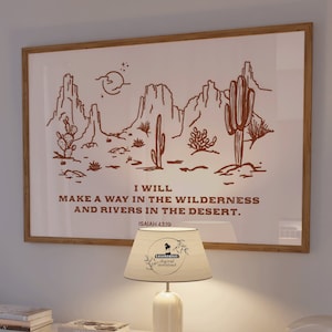 Desert Bible Verse Art Modern Christian Artwork Wild West Landscape Western Scripture Print