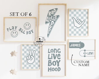 Blue Boys Room Decor Personalized Skateboard Name Rad Little Dude Long Live Boyhood Gallery