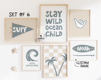 Boho Surf Nursery Decor Beach Gallery Boys Room Decor Baby Boy Ocean Prints