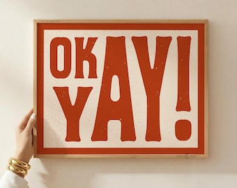 D'accord, oui ! Impression de typographie rétro : Pop art audacieux et maximaliste pour des espaces de vie amusants