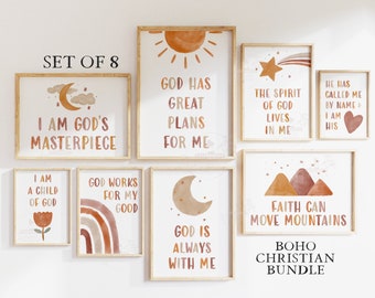 Church Nursery Decor Wall Art Christian Church Classroom Biblical Affirmations Bible Verse Kids Decor Boho Christian Nursery Bible Kids Wall