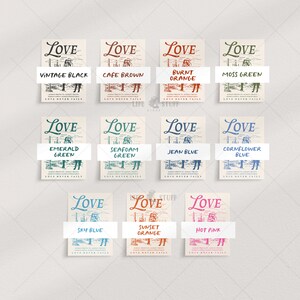 May include: A selection of rectangular art prints, each displaying the word "Love" in different hues. The prints showcase a bridge illustration and the text: "Always protects, always trusts, always hopes, always perseveres. Love never fails."