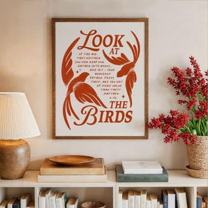 Look at the Birds Matthew 6:26 Bible Verse Wall Art – Botanical ...