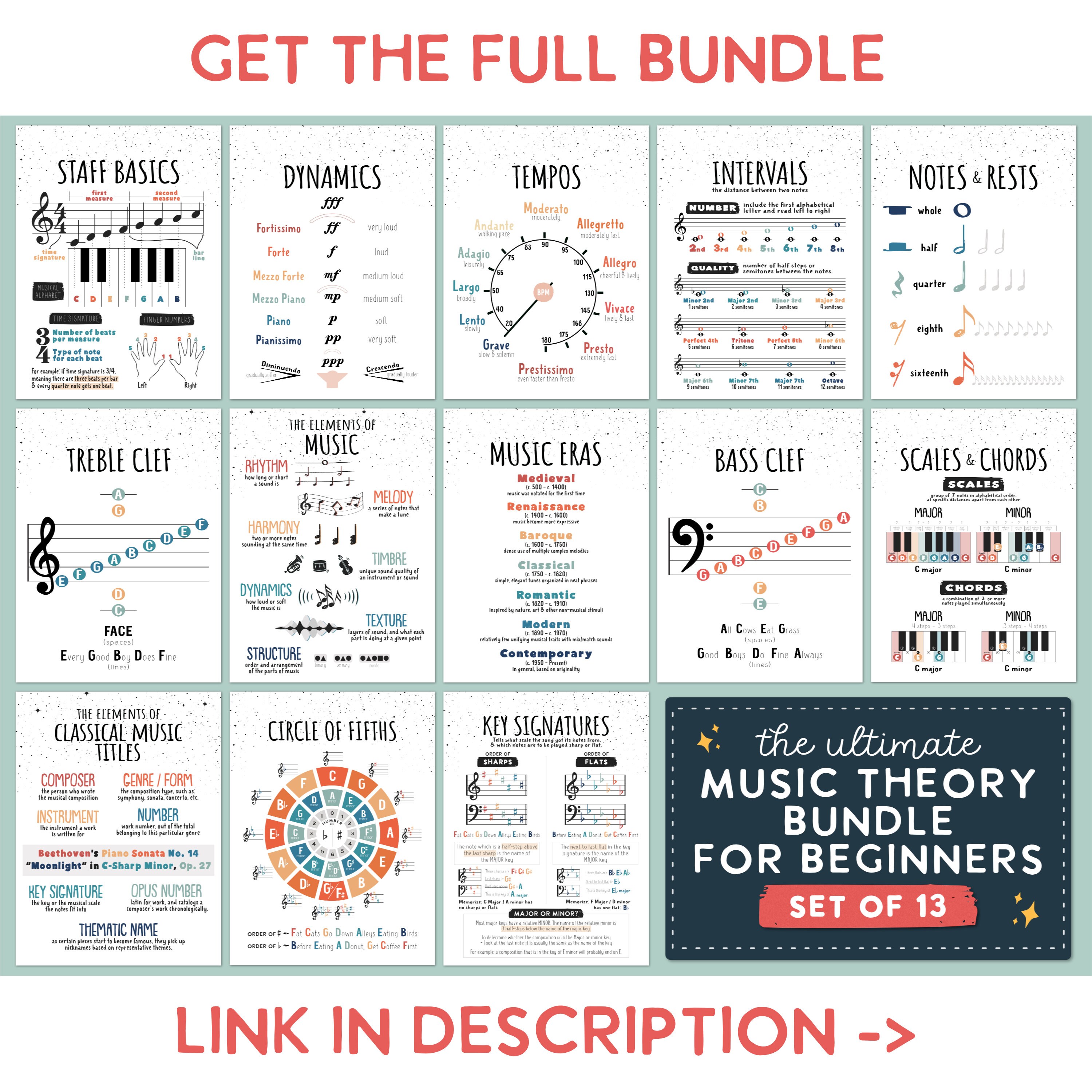 Music Theory Student Classroom Teacher Education Printable - Etsy