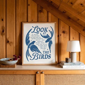 Look at the Birds Matthew 6:26 Bible Verse Wall Art – Botanical ...