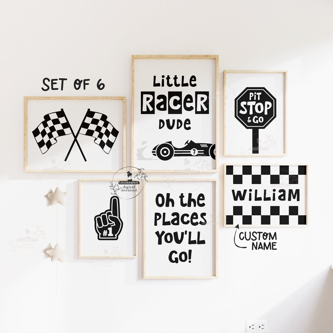 Boys Room Decor Baby Gallery Cars Wall Art Race Car Bedroom ...