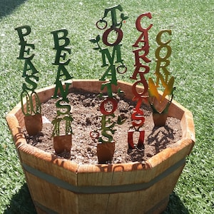 Garden Stakes Metal Home Decoration Indoor Outdoor Yard Signs Custom Gift Spring Summer Plants Vegetables Fruit Flowers Herbs Made to Order