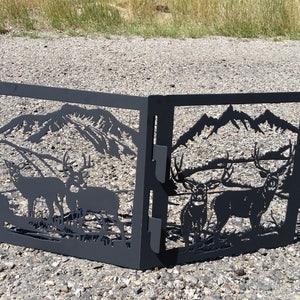 Fire Pits Outdoors Camping Hunting Fishing Hiking Backpacking Portable Steel Metal Wood Burning Backyard Yard Art Unique CNC Plasma Cut Mesh image 4