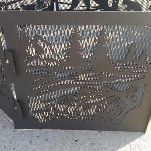 Fire Pits Outdoors Camping Hunting Fishing Hiking Backpacking Portable Steel Metal Wood Burning Backyard Yard Art Unique CNC Plasma Cut Mesh image 9