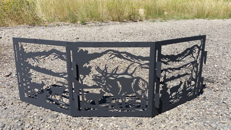 Fire Pits Outdoors Camping Hunting Fishing Hiking Backpacking Portable Steel Metal Wood Burning Backyard Yard Art Unique CNC Plasma Cut Mesh image 3